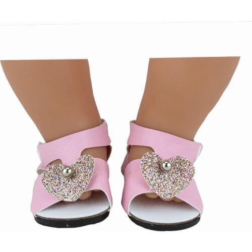New Pink Sandals Shoes Wear for 43cm baby Doll, Children best Birthday Gift(only sell shoes)