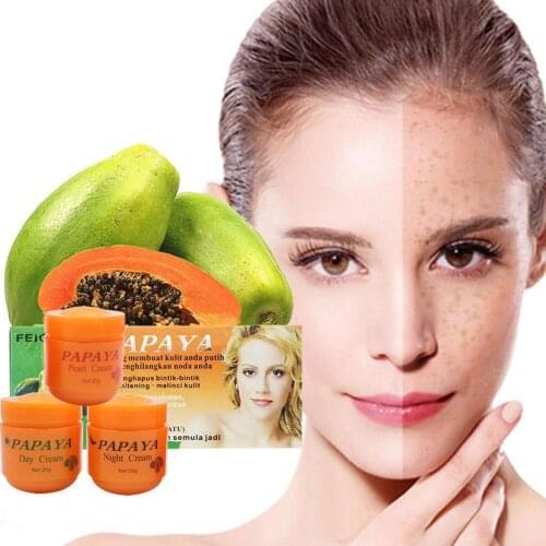 New Papaya Whitening Cream For Face Anti Freckle Day Care Smooth Cream For Skin Pearl Night Moisture Moisturizing Provide Q2K4