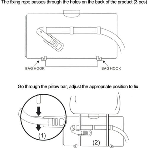 R3MD Headrest Drink Holder Multi-Function Vehicle Storage Holder Dining Table for Long Distance Travel