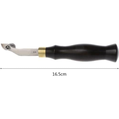 Adjustable Stainless Steel Creaser Press Sideline Edge Ebony Handle Leather Craft Tool DIY 0.5/1.2/1.5mm E56C