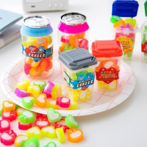 1SET Creative Cute Cartoon Modeling Rubber Stationery Colorful Fun Candy Pencil Eraser Kids Childrens Gifts Office&School Suppl