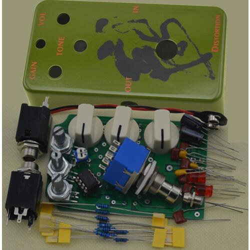 DIY Distortion Effect pedal All Kits With 1590B And 9PIN 3PDT Foot Switch True Bypass NO1
