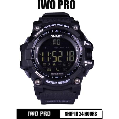 Bluetooth Clock EX16 Smart Watch Notification Remote Control Pedometer Sport Watch IP67 Waterproof Mens Wristwatch