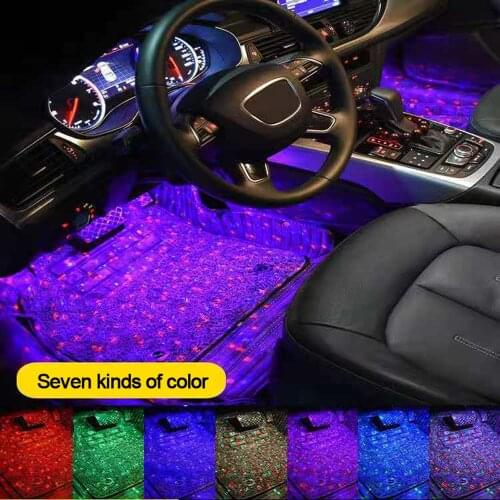 Starlights Of Seat Bottom Car LED Atmosphere Ambient Star RGB Auto Interior Decorative Lamp Remote Music Control USB Wireless