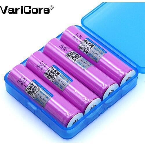 4PCS VariCore for Samsung INR18650 30Q 3000mAh lithium battery inr18650 powered rechargeable battery Plus pointed+ Storage Box