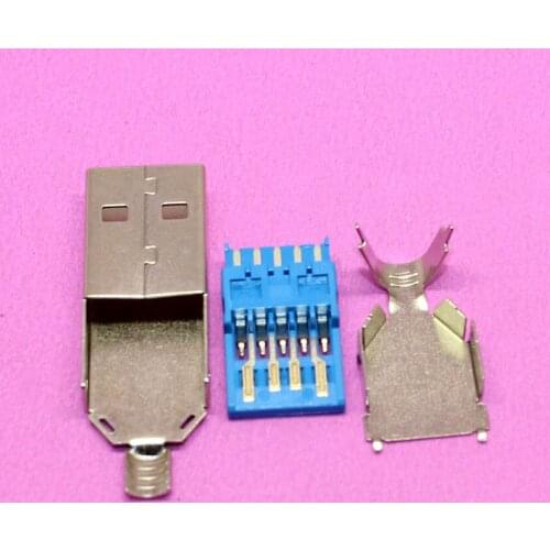 YuXi Brand New DIY USB 3.0 male connector jack soldering type socket 3 in 1