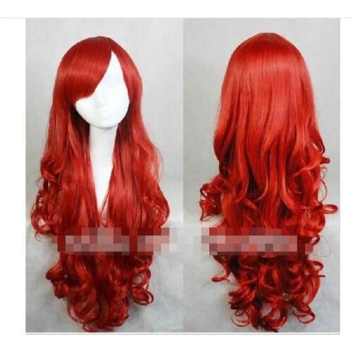 Zheng088N04007@++@+Long Heat Resistant Wig red curly synthetic womens full wigs