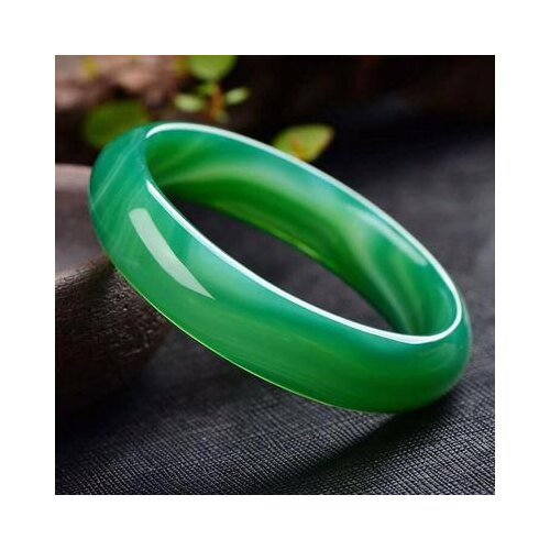 2021 Jewelry Agate Chalcedony Green 54-62mm Bracelet Elegant Princess Jewelry Gift for Mother to Girlfriend