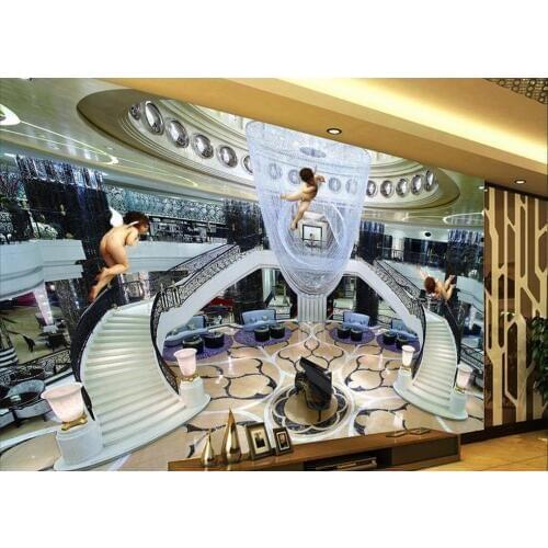 Customize 3d wall paper photo murals Luxury rich European 3D angel paradise backdrop 3d stereoscopic wallpaper