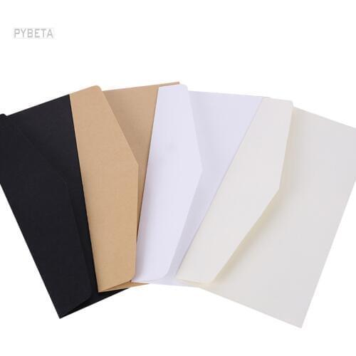 50pcs- 22*11cm 120gsm Kraft Paper Letters Envelope Wedding Business Invitation---kraft white black beige color