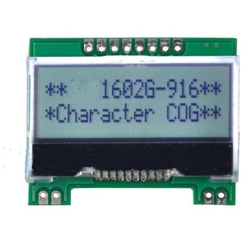 8PIN SPI COG Character 1602 LCD Screen with Adapter Board ST7032S Controller 3.3V White Backlight