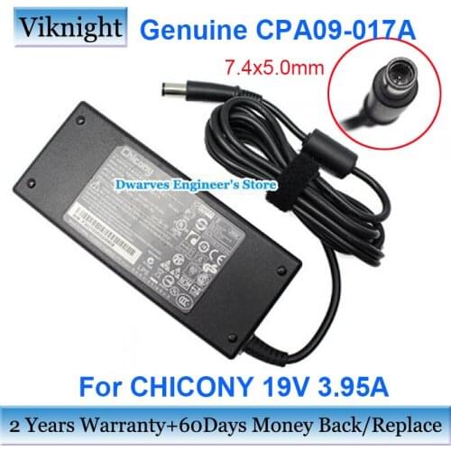 CPA09-017A 19V 3.95A AC Adapter Power Supply 75W For CHICONY CPA09-017A For DELL INSPIRON 400 ZINO HD 0W2J36 CPA09-017A W2J36