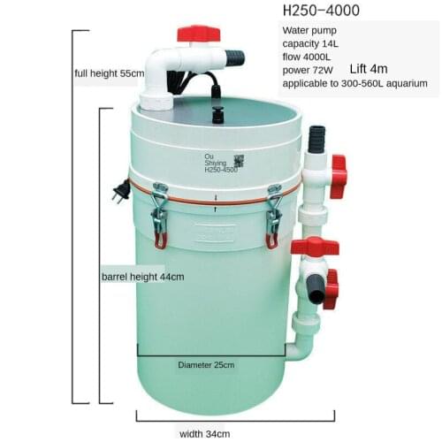 Aquarium Filter Bucket Aquarium Filter Bucket Ultra-Quiet External Aquarium Filter Bucke External Fish Tank High Power Filter