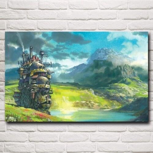 Diy Diamond Embroidery Howls Moving Castle Painting Full Drill Cross Stitch Picture Handmade Gift Wall Art Anime Home Decor