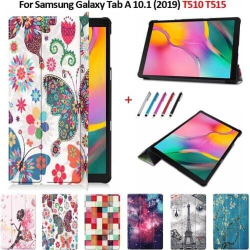 Case For Samsung Tab A 10.1 2019 Case Fashion Paint Flip PU Tablet Cover For Samsung Tab A 10.1 2019 Cases SM-T510 T515 10.1