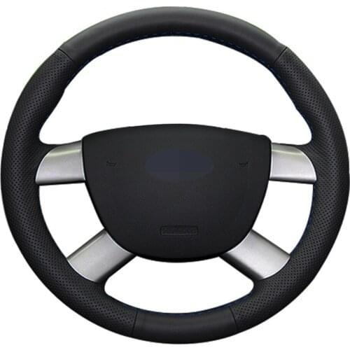 Black Car Steering Wheel Cover Hand-stitched Soft Artificial Leather For Ford Kuga 2008-2011 Focus 2