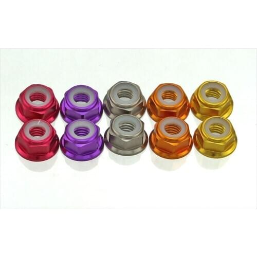 Color aluminum alloy flange nut locknut M2 m3 M4 M5 M6 5Pcs
