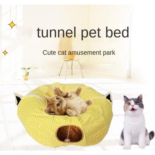 Cat Nest Cat Tunnel Toy Foldable Channel Rolling Ground Dragon Cat Nest Cat Bed Pet Toy Four Seasons Spring and Autumn Dog Beds