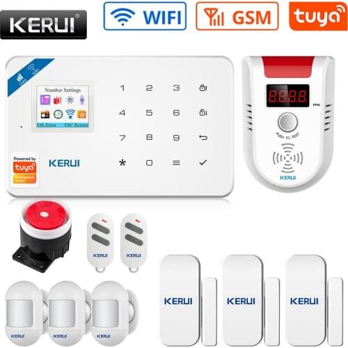 Security Alarm Siren System KERUI W181 Home Security Alarm System Mobile APP Receiving GSM WIFI Connection Color Screen Wireless