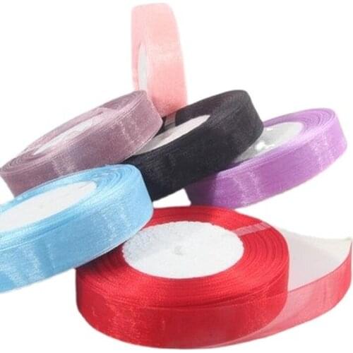 45meter/roll 2.5cm Organza Ribbons Wedding Christmas Birthday Party Home Decoration Christmas Layout DIY Gift Wrapping Ribbons