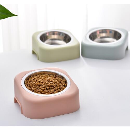 Pet Bowl Detachable Plastic Feeder Bowl Water Food Dog Feeding Non-slip Puppy Cat Stainless Steel Bowls Pet Supplies