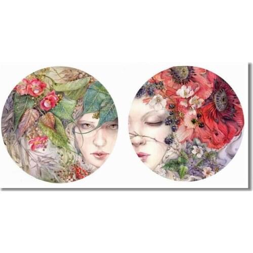 Awakening-Red Poppy Flower Begonia Flower Gir Embroidery Needlework 14CT Unprinted Art Cross Stitch Kits DIY Handmade Home Decor