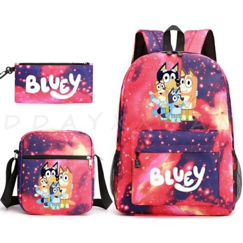 Backpack 3pcs Set Teens Students School Bag Boys Girls Back to School Gift(bookbag+shouder Bag+pen Bag)