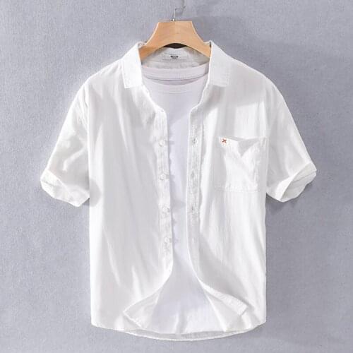 2021 New style Italy Suehaiwes brand cotton shirt men short-sleeved fashion shirts for men tops mens clothing chemise camisa