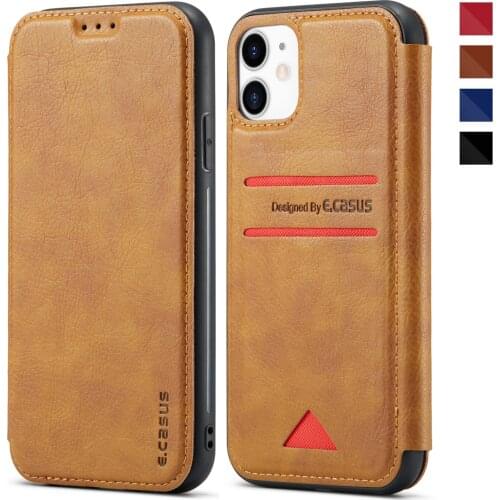 NEW Case For iPhone 12 12 Pro Max 12 Mini Retro Magnetic Card Stand Wallet For iPhone 11 XR XS Pro Max 6 7 8 Plus Wallet Case