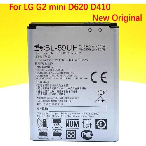 Original BL-59UH Battery For LG G2 mini D618 D620 D620R D620K D410 D315 F70 2440mAh NEW BATTERY