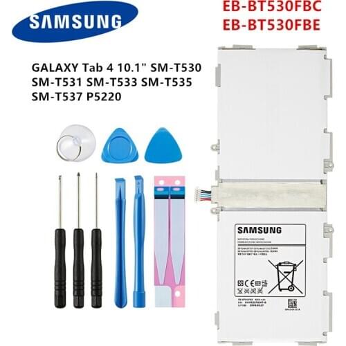 SAMSUNG Orginal Tablet EB-BT530FBE EB-BT530FBC Battery For Samsung Galaxy Tab 4 10.1" SM-T530/T531/T533/T535/T537 P5220 +Tools