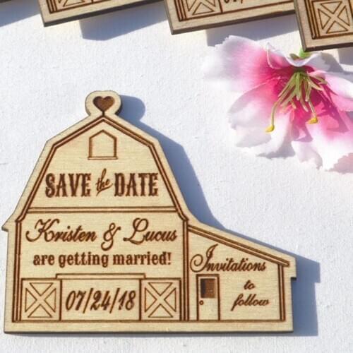 Personalized wedding laser wooden sign save the date magnet, custom wooden antique save the date, party gifts