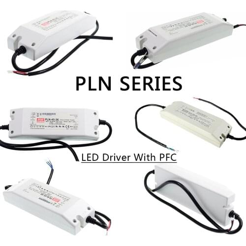 PLN-20/30/45/60 MEANWELL -9/12/15/18/20/24/27/36/48 V PFC Moisture-proof Adjustable Constant current waterproof LED Driver