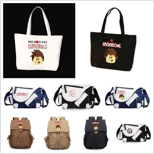 Robloxs Large Capacity Canvas Casual Zipper Shoulder Bag Child Crossbody Bags Schoolbags Messenger Bag for Travel Outdoor Gift