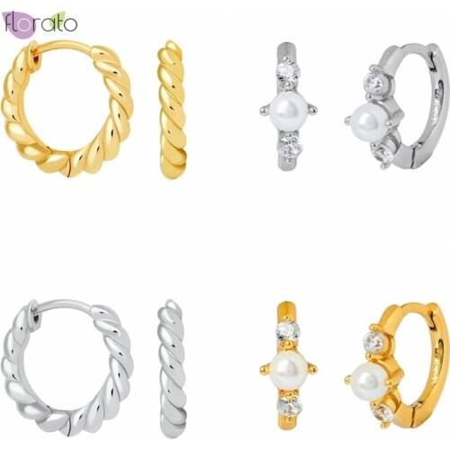 925 Sterling Silver Ear Buckle Korean Style Pearl Hoop Earrings Exquisite Fashion Jewelry For Women Popular Birthday Gifts