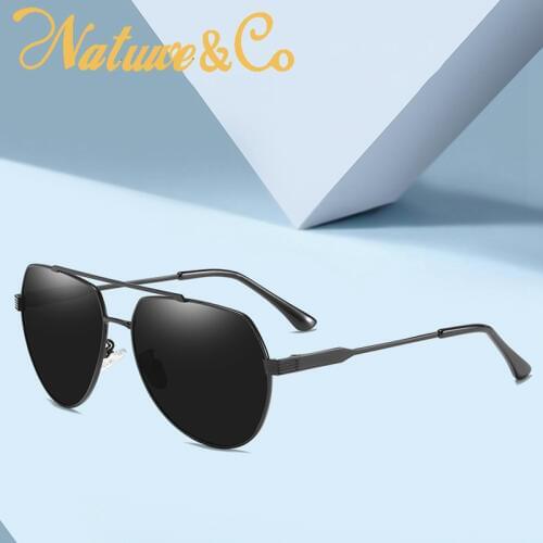 Natuwe&Co Retro Metal Sunglasses For Men Women Polarized Sun Glasses Pilot Frame UV400 TAC Lens Eyewear 201921