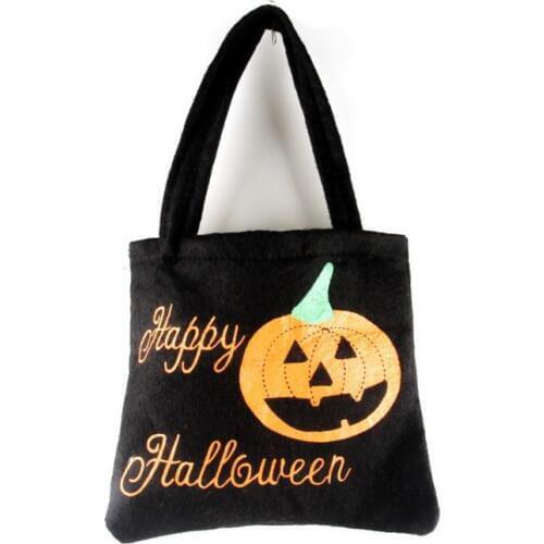 Felt Trick or Treat Bag Halloween Pumpkin Spider Reusable Candy Carry Tote Easter children party favors handbag black orange new