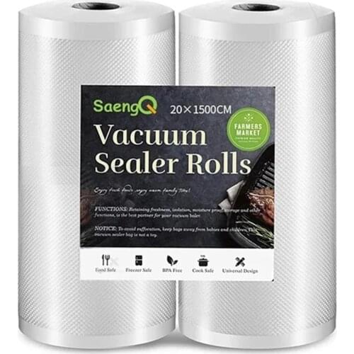 SaengQ Kitchen Food Vacuum Bag Sous Vide Storage Bags For Vacuum Sealer Vacuum Packaging 12/15/20/25/30cm*1500cm/Rolls/2pcs