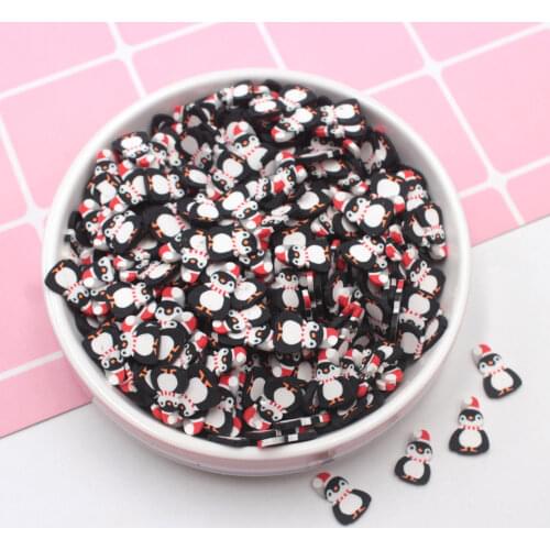 100g/Lot Polymer Clay Penguin with Hat Slices Hot Soft Sprinkles for DIY Crafts Making Toys Filling Accessories