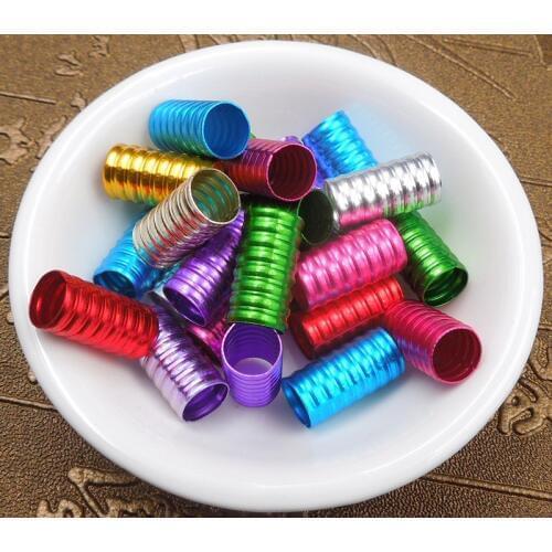 100Pcs/Lot mix color 8/16mm Plated hair braid dread dreadlock beads adjustable cuff clip 8mm hole clip+3pcs free hair beads
