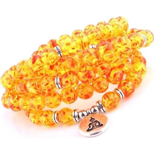 108 beads 8mm elastic adjustable Lotus life tree Buddha OM eye Chakra Reiki agate Onyx Yoga Bracelet necklace rtg234