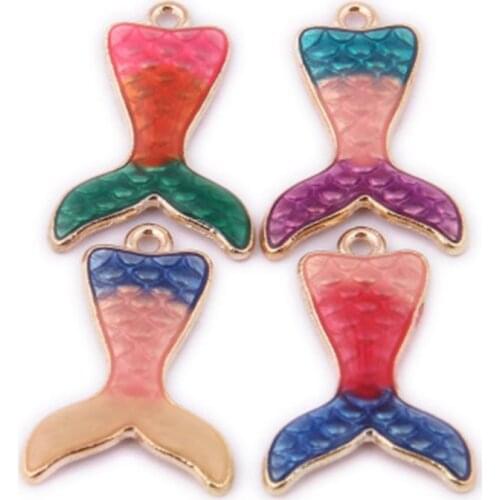 19*19MM 40Pcs Mix Colors KC Gold Color Glazing Jewellery Alloy Pendants Jewelry Charms