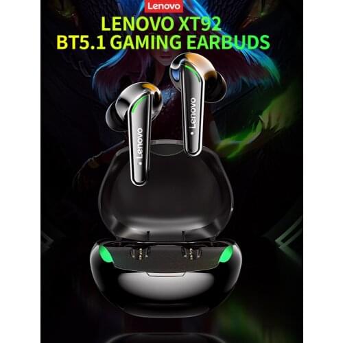 Lenovo XT92 Wireless BT5.1 Gaming Earbuds In-ear Headphones with 10mm Speaker Unit SBC/AAC Audio Decoding Touch Control Black