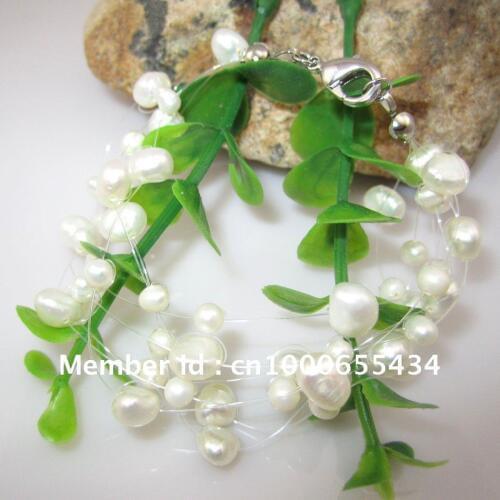 Natural pearl bracelet floating pearl bracelet women multiwall