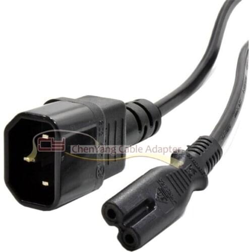 Cy Standard Molded IEC 320 C14 Socket to IEC C7 Plug AC Power Cable 0.3m