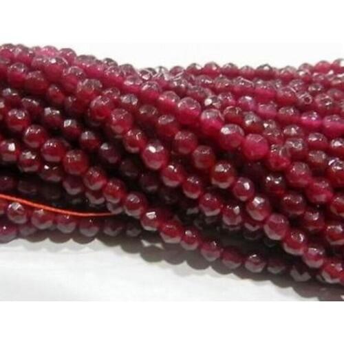 DD AAA+++ Natural 6mm Faceted Brazil Red Ruby s Loose Beads 15"