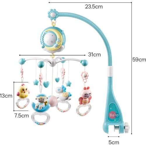 Baby Rattles Crib Mobiles Toy Holder Rotating Mobile Bed Bell Musical Box Projection 0-12 Months Newborn Infant Baby Boy Toys