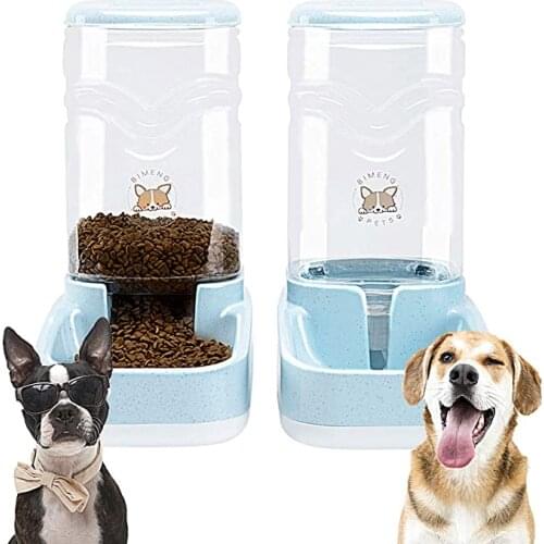 Pet Water Feeder Dispenser Automatic Pet Waterer Dog Cat Water Food Combo Pet Water Dispenser Gravity Water Drinking Fountain