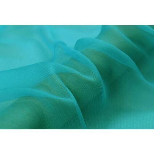 Howmay 100% pure silk fabric crinkle georgette 5m/m 135cm 51" blue 56# 10yards per bag for scarf or dress