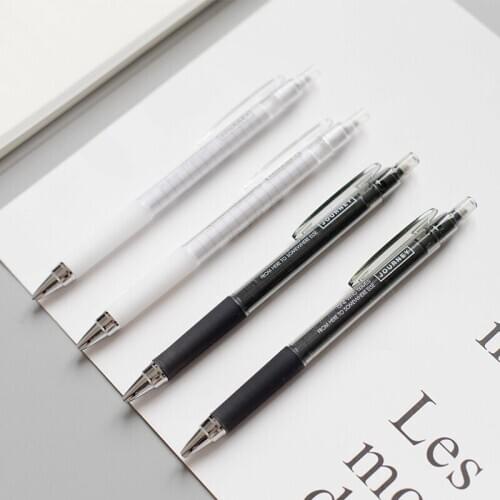 MINKYS Black/White Simple Series 0.5mm 0.7mm Mechanical Pencil For Children Pencils With Eraser School Office Stationery